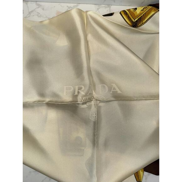 Prada Silk Scarf with Gold Ring Design - Excellent Condition - Picture 2 of 2